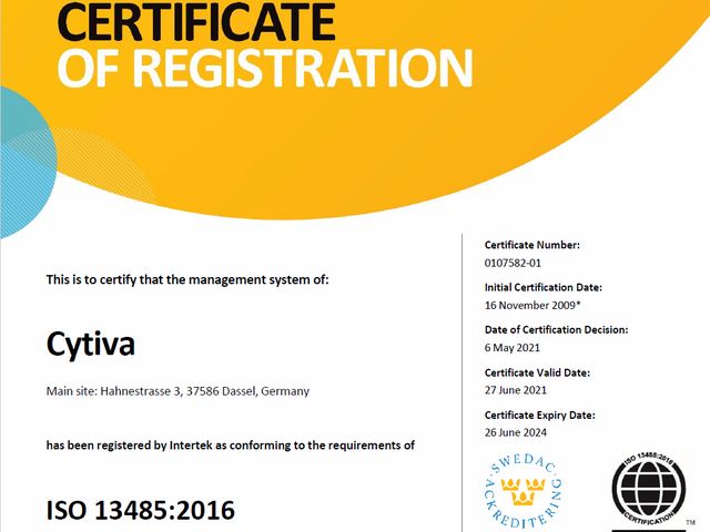 Certyfikat ISO 13485